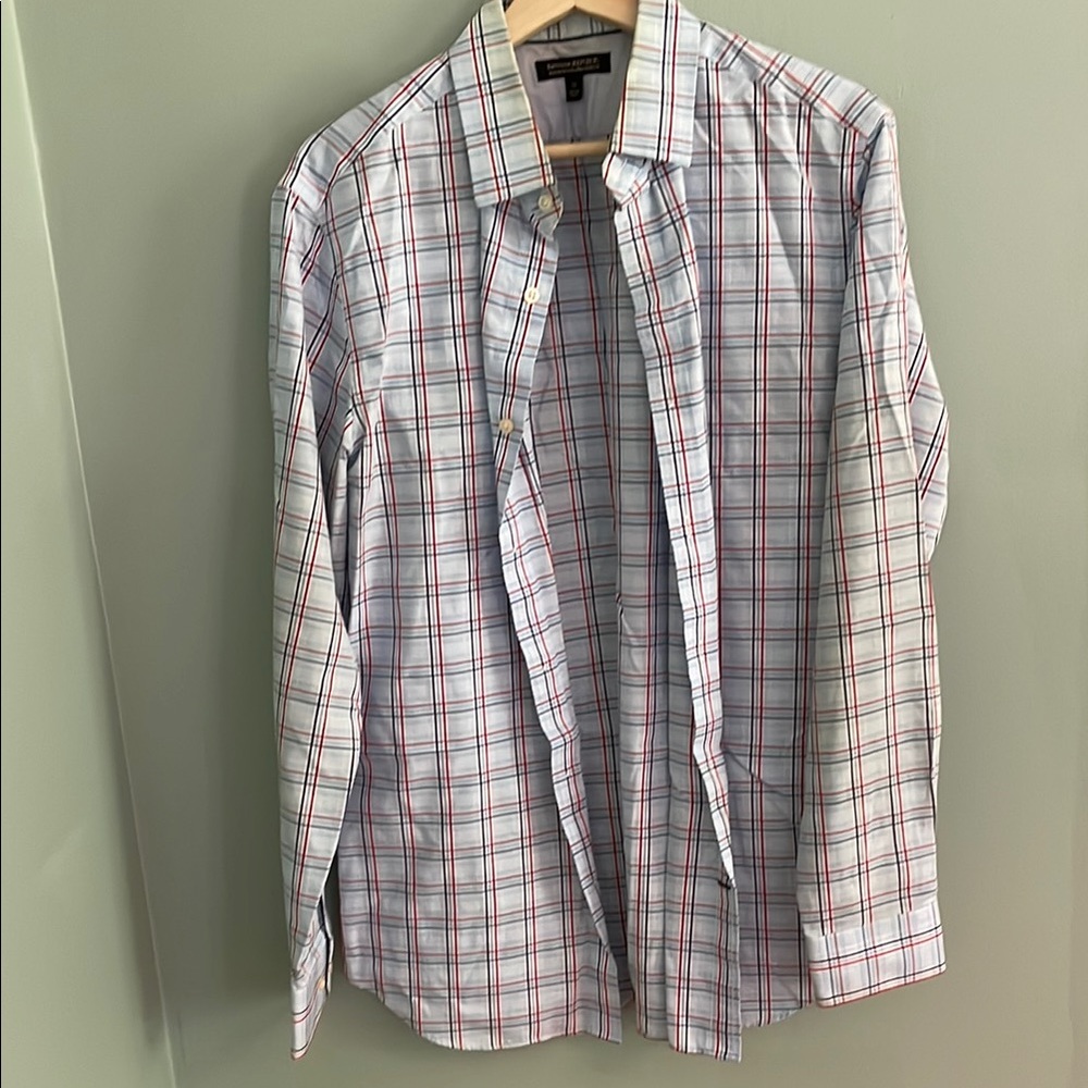 Banana Republic Men's Non-Iron Tailored Slim Fit Plaid Shirt